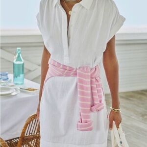 Vineyard Vines Margo Double
Gauze Shirt Dress  White XS
